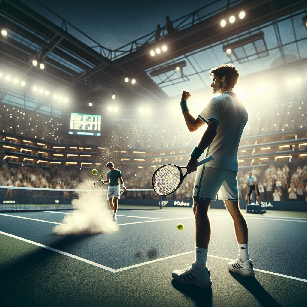 Kazakhstani tennis players at Grand Slam: victory and defeat under stadium lights.